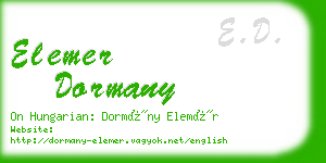 elemer dormany business card